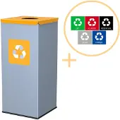 Alda Eco - Quadratischer Abfallbehälter 60l - Gelb