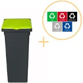 Plafor - Fit Mülleimer mit Deckel 52l – Recycling – Grün
