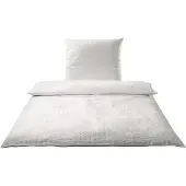 Elegante Seersucker Bettwäsche-Garnitur Chelsea 7013 Farbe Wollweiss Größe 155x220+80x80cm