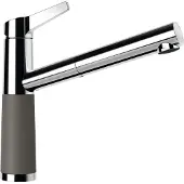 Schock Küchenarmatur "SC-510 SB ND", grau (asphalt), B:20,1cm H:22,8cm Ø:5,1cm, Messing, Armaturen, Küchenarmatur, Niederdruck, ausziehbar, Rückflussverhinderer, Schwenkbereich 120