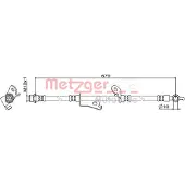 METZGER Bremsschlauch 4111887 Vorderachse rechts für TOYOTA