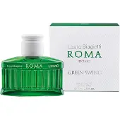 Laura Biagiotti Roma Uomo Green Swing, Männer, 40 ml, Nicht nachfüllbare Flasche, Bergamotte, Kardamom, Quitte, Geranium, Tonka-Bohne, Veilchen (Blatt), Kaschmirholz, Zedernholz, Vetiver