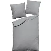 TRAUMSCHLAF Uni Melange Flanell Bettwäsche Classic Kissenbezug einzeln 80x80 cm silber