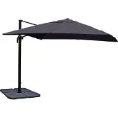 Mendler Gastronomie-Ampelschirm MCW-A96, Sonnenschirm, 3x4m (Ø5m) Polyester/Alu 26kg anthrazit mit Ständer