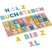 Relaxdays 104tlg. Holzbuchstaben Set