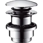 Hansgrohe Ablaufventil push-open DN32 chrom, f. Becken mit Überlaufloch