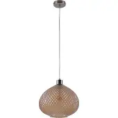 Näve Pendelleuchten - Glas-Pendelleuchte "SURRAT" d: 29cm, Hängelampe im Orientalischer Stil, aus Metall, Glas und Kunststoff in braun, 130 cm hoch, Ø 29 cm, E27-Fassung