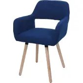 MCW Esszimmerstuhl MCW-A50 II, Stuhl Küchenstuhl Polsterstuhl, Holz Stoff/Textil Cord (400g/m²) MVG blau
