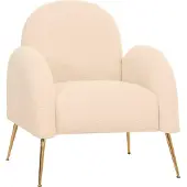 MCW Lounge-Sessel MCW-N69, Cocktailsessel Sessel, Retro Nosagfederung Stoff/Textil Chenille creme-weiß