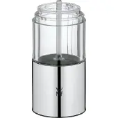 WMF Elektrische Mühle Set 2-teilig, 21 cm, elektrische Salz und Pfeffermühle unbefüllt, LED-Leuchte, Cromargan Edelstahl matt, Glas, Keramikmahlwerk