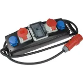 As Schwabe AS-Schwabe Vollgummi-Verteiler-Leiste S5+, 400V / 16 A, IP44 Gewerbe, Baustelle