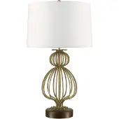 Elstead Lighting Elstead Lafitte Tischleuchte E27 Gebeiztes Gold Creme