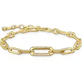 Thomas Sabo Gliederarmband mit steinbesetztem Ankerelement vergoldet