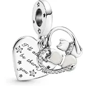 Pandora 799546C01 Silber Charm-Anhänger Katzen und Herzen