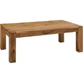 FineBuy Couchtisch Akazie Massivholz 110cm · Rechteckiger Wohnzimmertisch aus Echtholz · Handgefertigter Sofatisch im Landhaus Design