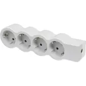 Legrand , Flache Steckdosenleiste, 4-fach Steckdose, Mehrfachsteckdose, ohne Kabel, Ultraweiß/Grau, 694575