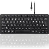 Perixx PERIBOARD-432B DE, Mini-Tastatur, USB kabelgebunden, schwarz