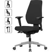 Amstyle Bürostuhl DARIUS mit Stoff-Bezug in Schwarz Design Schreibtisch-Stuhl mit Synchromechanik & Armlehnen Drehstuhl Drehsessel ergonomisch 120 kg