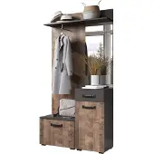 Ebuy24 Garderobe Kompakt Smile Matera NB/Tabak Eiche NB 104 x 190 x 32 cm