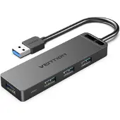 Vention CHLBD, USB 3.2 Gen 1 (3.1 Gen 1) Type-A, USB 3.2 Gen 1 (3.1 Gen 1) Type-A, 5000 Mbit/s, Schwarz, Acrylnitril-Butadien-Styrol (ABS), Polyvinylchlorid (PVC), Polyvinylchlorid (PVC)