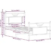 vidaXL Bettgestell ohne Matratze Sonoma-Eiche 75x190 cm Holzwerkstoff