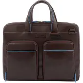 Piquadro Blue Square Computer Portfolio Briefcase 14'' mahogany