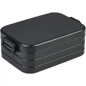 Mepal Lunchbox take a break , midi Design, Robuste Brotdose mit praktischen Verschlussclips und flexiblem Trenneinsatz, Farbe: nordic black