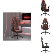 vidaXL Gaming-Stuhl mit Fußstütze Schwarz und Rot Kunstleder - Gaming-Sessel