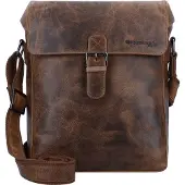 Greenland Nature Leder Umhängetasche Schultertasche Montana Postbag Brown braun