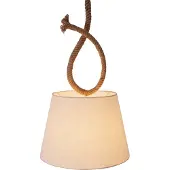 Näve Pendelleuchten - Pendelleuchte "ROPE" d: 35cm, Hängelampe im Landhaus Stil, aus Metall und Textilmaterial in natur, 145 cm hoch, Ø 35 cm, E27-Fassung