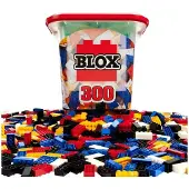 Androni Simba Blox 300 Bausteine für Kinder ab 3 Jahren, 8er Steinebox mit Grundplatte, vollkompatibel, farblich gemischt, Blau, Rot, Schwarz, Weiß
