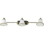 Licht-Erlebnisse 3er Badleuchte "Grando" Bronzeoptik 3-flammig E14 IP20 Jugendstil Wandleuchte Spiegel Badezimmer