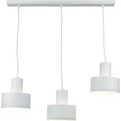 Licht-Erlebnisse Pendelleuchte Weiß 3-flammig E27 Metall verstellbar Retro Hängelampe Esstisch Esszimmer Wohnzimmer