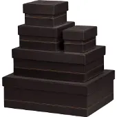 Rhodia Aufbewahrungsboxen-Set aus Kunstleder schwarz