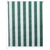 Mendler Rollo MCW-D52, Fensterrollo Seitenzugrollo Jalousie, Sonnenschutz Verdunkelung blickdicht 110x230cm grün/weiß