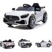 Es-toys Kinder Elektroauto Mercedes AMG GT R Coupé, EVA-Reifen, Stoßdämpfer