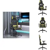 vidaXL Gaming-Stuhl Schwarz und Hellgrün Stoff - Gaming-Sessel