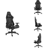 vidaXL Gaming-Stuhl Drehbar Grau PVC - Gaming-Sessel