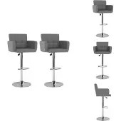 vidaXL Barhocker 2 Stk. Grau Kunstleder - Barhocker