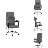 vidaXL Massage-Bürostuhl Anthrazit Kunstleder - Bürostühle