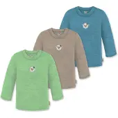 Normani 3er Pack Baby Merino Longsleeve „Taupo" - 9475