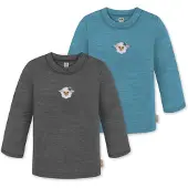 Normani 2er Pack Baby Merino Longsleeve „Taupo" - 9473