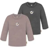 Normani 2er Pack Baby Merino Longsleeve „Taupo" - 9473