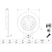 Bosch Bremsscheibe 0 986 479 E55 hinten, voll, 1 Stück