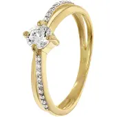 Trendor 28030 Damenring 925 Silber Vergoldet Zirkonia-Ring