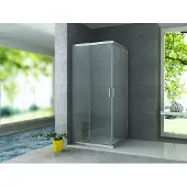 Aloni Duschkabine Eckeinstieg Und Schiebetüren Chrom Klarglas (BxTxH) 900x900x1950mm