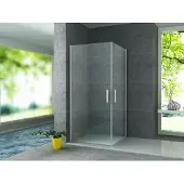Aloni Eck-Duschkabine Doppel-Schwingtüren Klarglas 6 mm 90 x 90 x 190 cm