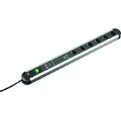 Bachmann PRIMO Steckdosenleiste 6x Schutzkontakt, Gerätevollschutz, Schalter, USB-Charger, 1,75 m