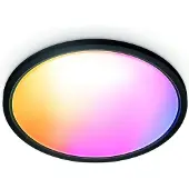 WiZ Connected SuperSlim Deckenleuchte RGB 42 cm Black - , SuperSlim, dimmbar, Schwarz, für Wohnzimmer, Kunststoff, Modern