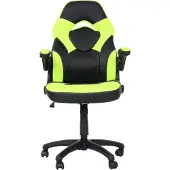 Mendler Bürostuhl MCW-K13, Drehstuhl Gamingstuhl, ergonomisch, verstellbare Armlehne, Kunstleder schwarz-grün
